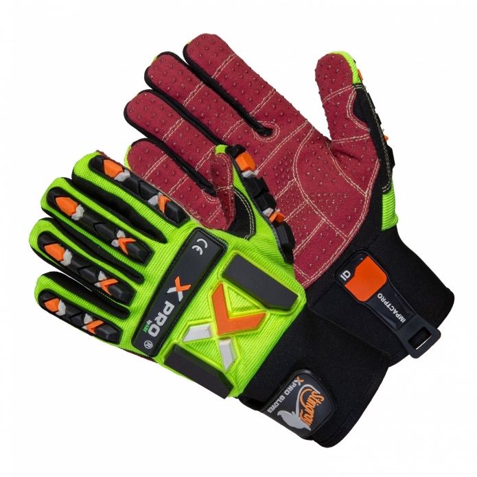 Hi-viz oil and gas impact safety glove