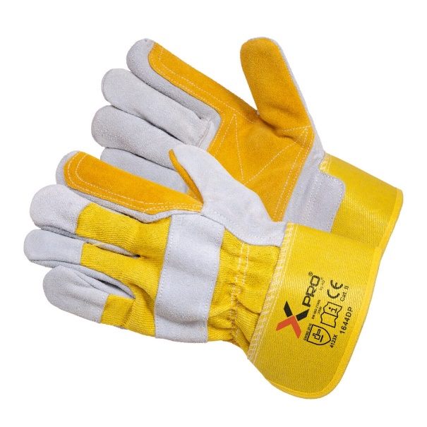 XPRO 1644 DP double palm cowhide split leather industrial glove